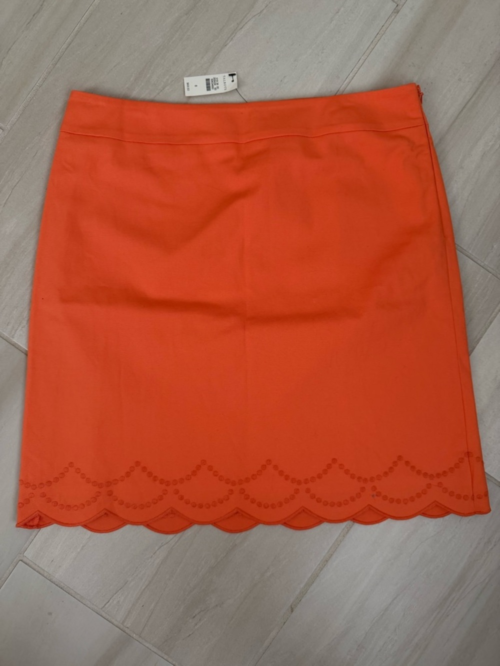 Talbots Bright Coral Scalloped Skirt